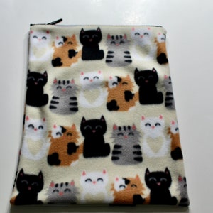 Luxury Heating Pad Cover, Cozy Fleece Cover With Zipper Closure, Choose Your Size, Cat Print