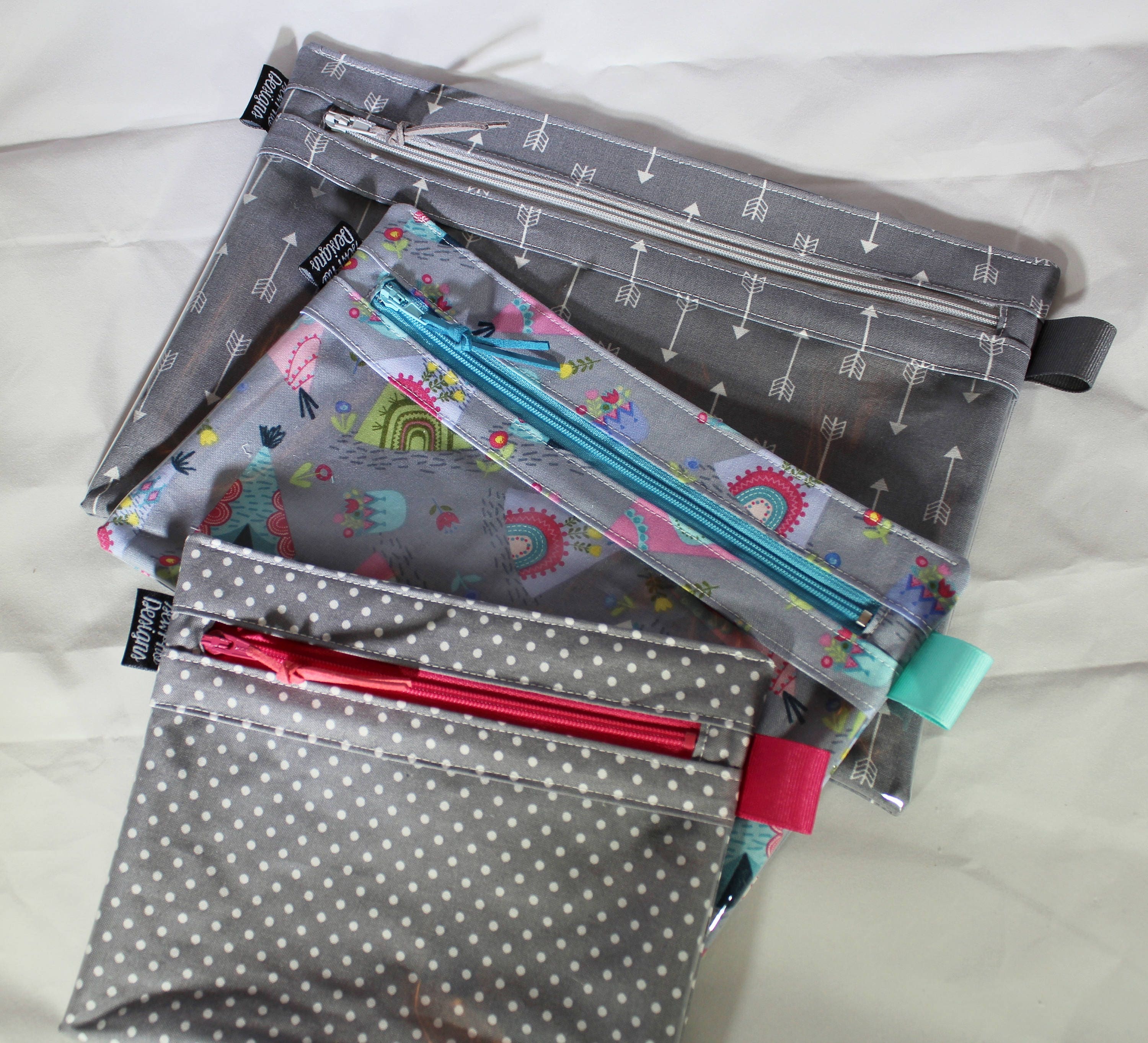 Clear Front Pouch Bags Set of 3 Small Medium Large Cosmetic Etsy