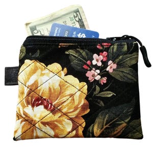 Mini clutch wallet keychain bag, quilted zipper pouch, small card holder wallet, cosmetic pouch, card lipstick wallet pouch