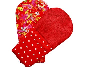 Juego de manoplas magnéticas para horno, agarraderas para los dedos, rojas, regalo para cocineros