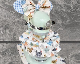 Juego de 4 tapas para el bol de la batidora KitchenAid, diseño de gallinas, decoración de cocina, regalo para ella.