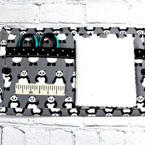 Needle Book With Pockets, Cute Panda Print, Needle Case, Sewing Supplies, Needle Organizer, Ready to Ship