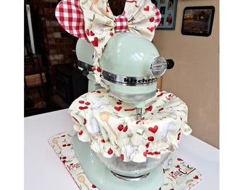 Juego de 4 tapas para el bol de la batidora KitchenAid, hechas a mano, decoración de cocina, regalo para ella.