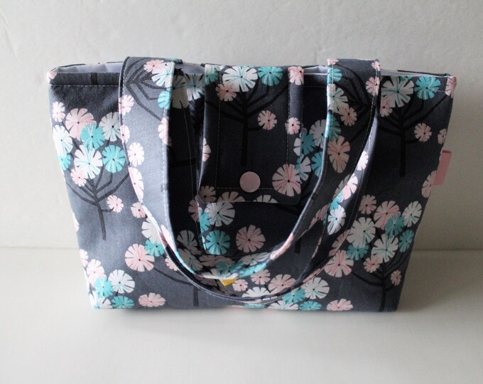 Planner Tote Bag With Handles, Fits Personal Size Planner, Back Snap