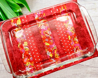 Salvamanteles acolchado de gran tamaño, regalo para cocineros, color rojo