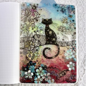 Hobonichi/B6 Stalogy Pencil Board, Cat Print, Laminated, Writing Board, Writing Mat, Shitajiki, Tabbed Divider, Choose Your Size