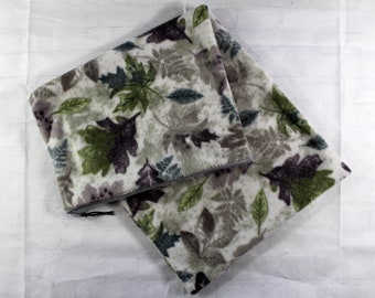 Luxury Heating Pad Cover, Cozy Fleece Cover With Zipper Closure, Choose Your Size, Leaves