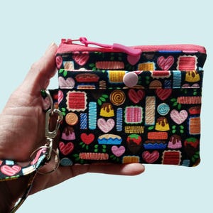 ID Case Wristlet, Grab and go wallet, Gift idea for her, Zipper pouch, Key fob
