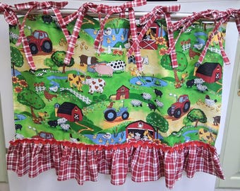 Retro Oven Curtain, Farmhouse Kitchen Decor, CottageCore
