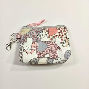 Mini bolso de mano con llavero, monedero con tarjetero y pintalabios, monedero con cremallera, tarjetero pequeño, neceser, elefantes
