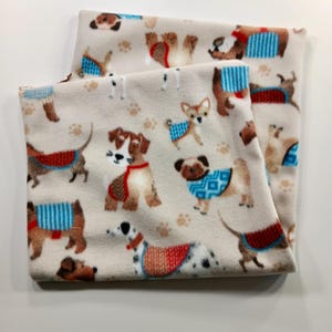 Luxury Heating Pad Cover, Cozy Fleece Cover With Zipper Closure, Cute Dog Print, Choose Your Size