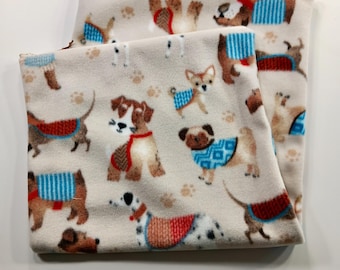 Luxury Heating Pad Cover, Cozy Fleece Cover With Zipper Closure, Cute Dog Print, Choose Your Size