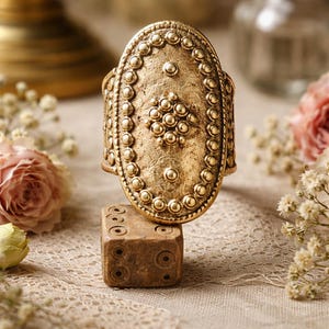 Anello da uomo vintage mediorientale/ottomano/beduino