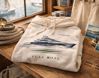 Sweat à capuche imprimé bateau intégral | État d'esprit gagnant | Polaire, coupe athlétique