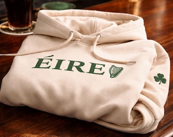 T-shirt minimaliste de fierté irlandaise | T-shirt Éire harpe et trèfle