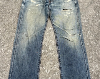Edwin 503 Regular Distressed Ripped Denim Jeans