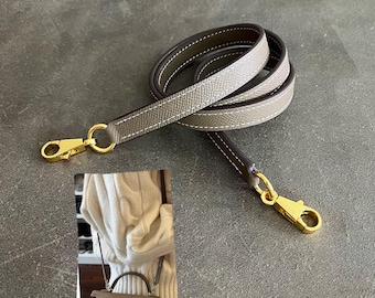 Tracolla personalizzata in pelle Epsom, larghezza 16 mm, tracolla di ricambio color etoupe per borsa a tracolla.