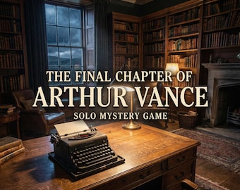 Misterio de asesinato imprimible: El capítulo final de Arthur Vance / Caso sin resolver de la Academia Oscura / Juego de detectives / Cita romántica / PDF