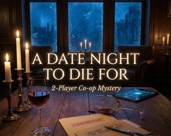 Gioco di mistero per coppie per una serata romantica / Serata romantica stampabile / Gioco investigativo cooperativo per 2 giocatori / Download immediato in PDF / Non è necessario un GM