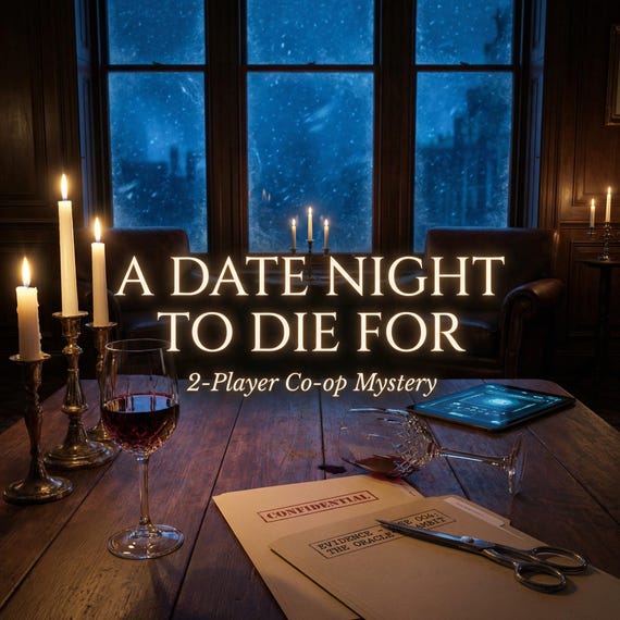 Date Night Murder Mystery Game for Couples | Printable Date Night | 2 Player Co-op Detective Game | Instant Download PDF | No GM Needed