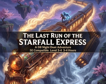 D&D Duet Adventure - Last Run of the Starfall Express | Level 3-4 One-Shot for Couples | DnD 5E Train Heist Module PDF