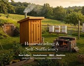 Homesteading Construction Plans PDF: 25 Blueprints - Root Cellar, Smokehouse, Beehive, BBQ, Storm Shelter - Materials List