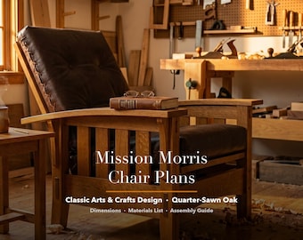 Mission Morris Chair Plans PDF: Quarter-Sawn Oak Recliner - Step-by-Step Woodworking Blueprint, Materials List, DIY Furniture