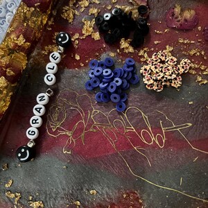 Custom Name Charm Bracelet: Grancle Keepsake, Smiley Face Beads