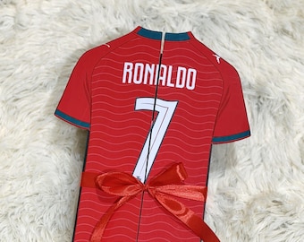 Personalisierte Fußballtrikot-Geschenkbox | Überraschungsbox | Geburtstagsgeschenk | Personalisierter Name und Nummer