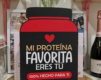 Tarjeta Mi Proteína Favorita Eres Tú | Plantilla Imprimible Fitness | Regalo para Pololo Gym | Descargable Digital