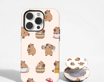 Capybara Phone Case, Aesthetic Capybara Cover, Kawaii Animal Cover, Unique Phone Case, Tough Case, iPhone 17, 15,14,13,12, Samsung S26,S25