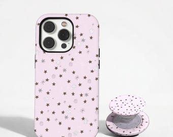 Pink Y2K Stars MagSafe Phone Case Cute Trendy Aesthetic Protective Cover For iPhone17 16 15 Plus 14 Pro Max 12 13 Mini MagSafe, Samsung