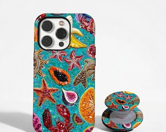 Mosaic Phone case, Vintage Collage Trendy Sun Moon Star Preppy Aesthetics Cover iPhone 17 Pro Max, 16e, 15, 14, 12 & Samsung S26, S25, S24,