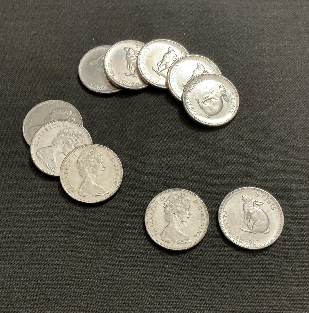 Rabbit Centennial-canadian 5 Cent Coins- 1867-1967 - Etsy