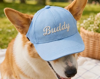 Personalized Pet Baseball Cap, Custom Embroidered Dog Hat, Adjustable Cat Hat, Small Pet Sun Hat, Pet Costume Accessory