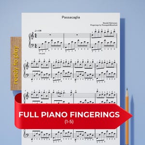 Passacaglia Piano Sheet Music | Detailed Fingerings, Classical Solo Score (Digital Download PDF)