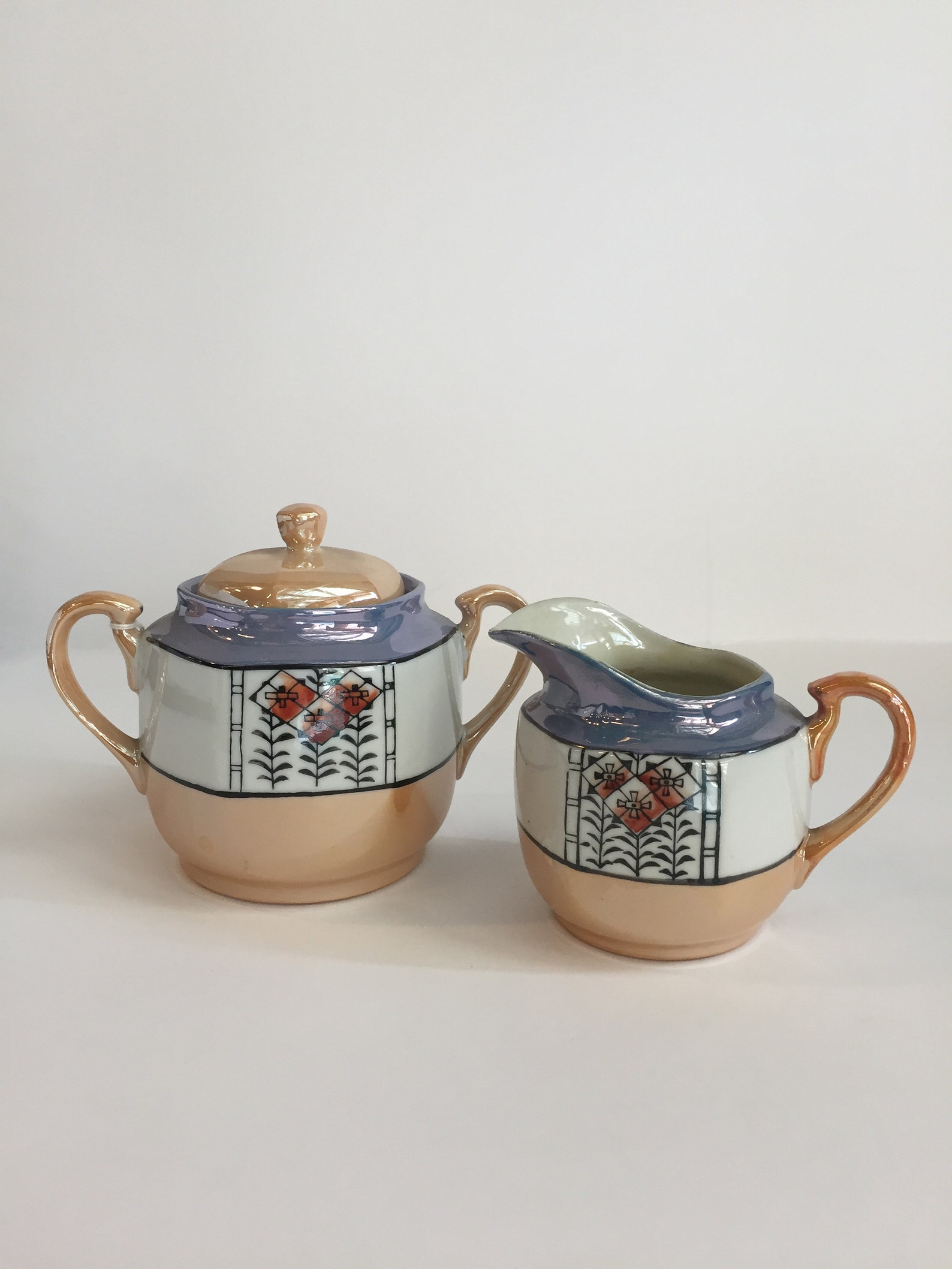 Japanese Vintage Lusterware Tea Set 20 Pieces Takito Style Etsy