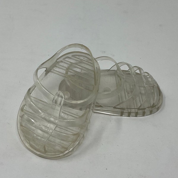 Vintage American Girl "Clear Jelly Sandals", Pleasant Company American Girl Accessories, Doll Ice Skates, Pleasant American Girl Shoes