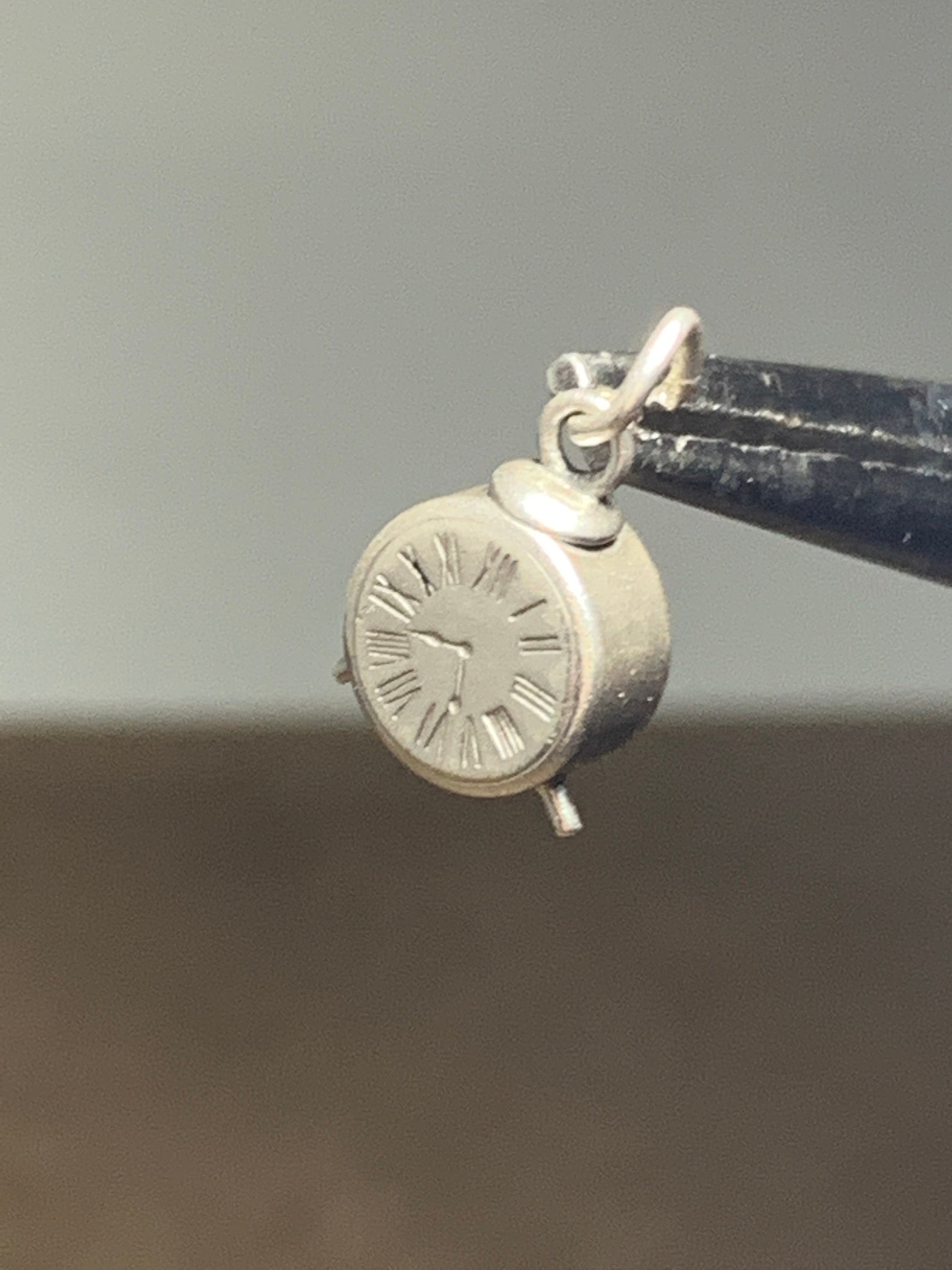 Vintage Silver Charm Alarm Clock Sterling Silver Charm Clock Etsy