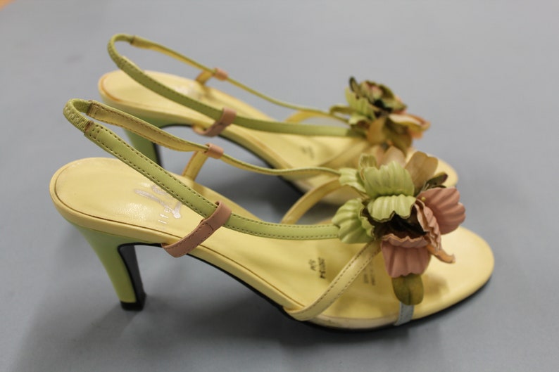 yellow slingbacks