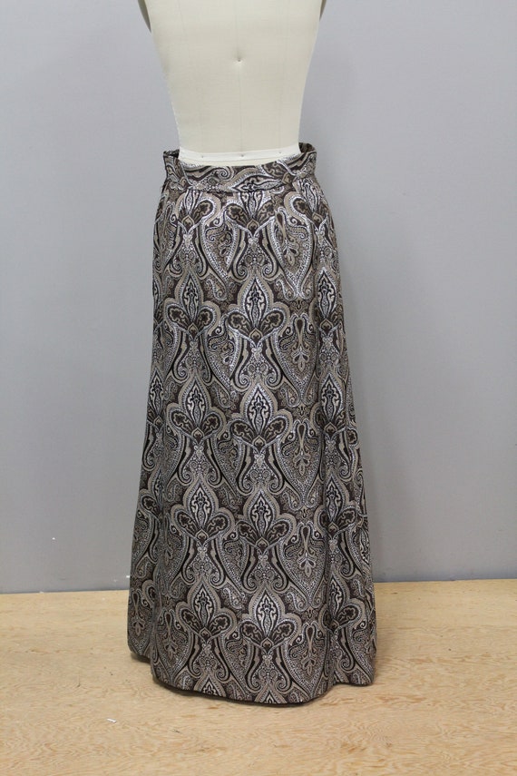 Vintage Metallic Brocade Maxi Skirt, Vintage Meta… - image 5