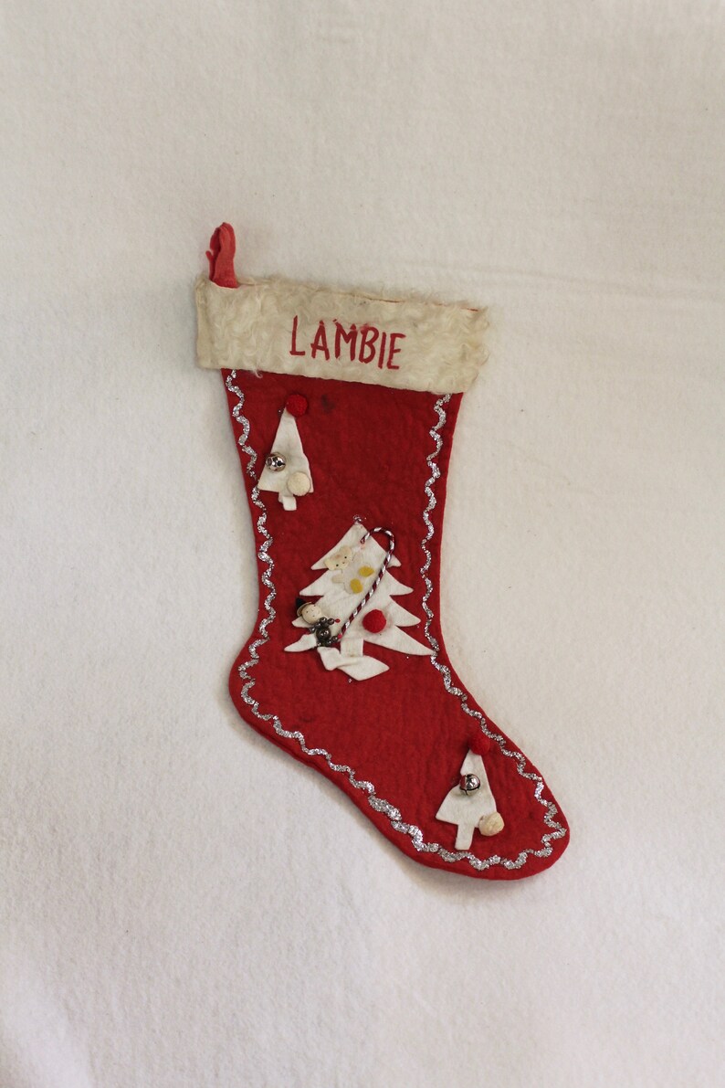Vintage Handmade Christmas Stocking Lambie Lambie Vintage Etsy