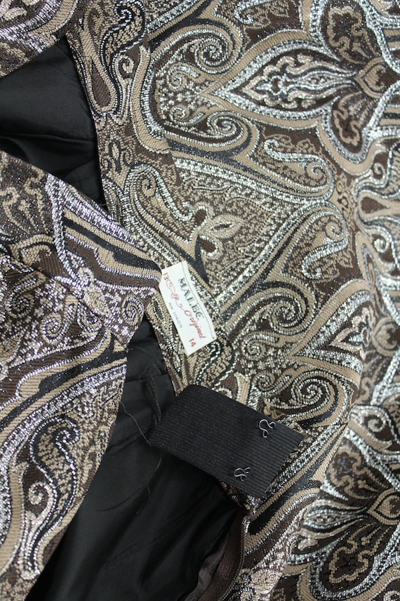 Vintage Metallic Brocade Maxi Skirt, Vintage Meta… - image 7