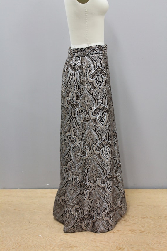 Vintage Metallic Brocade Maxi Skirt, Vintage Meta… - image 4
