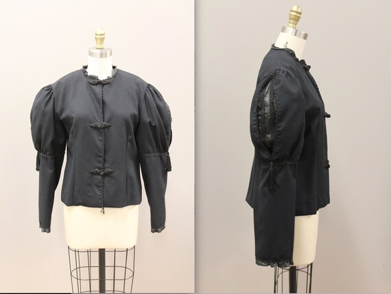 Black Renaissance Style Jacket, Victorian Reproduc
