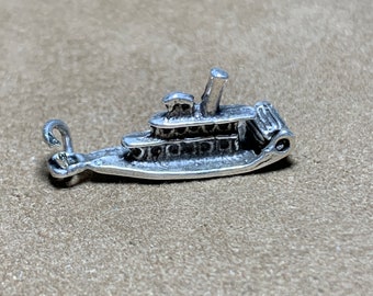 Articulated Steamboat Charm, Paddle-Wheel Steam Power Charm Bracelet Add On, Boating Accessories