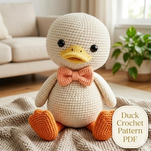 Duck Amigurumi Pattern PDF Giant Plush Crochet Duck Pattern Large Stuffed Toy Instant Download Gift