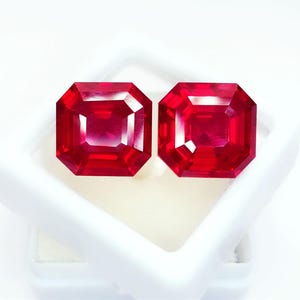 Coppia di rubini rossi naturali sfusi, certificati, misura anello, forma ottagonale, 8-10 ct, trasparenti, qualità AAA+, per la creazione di gioielli HT267
