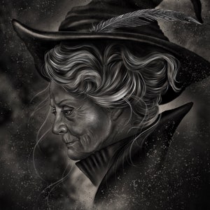 Professor McGonagall print magic art dark art witch witchcore halloween dark christmas creepy art gothic wall art spooky magical cottagecore