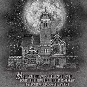Practical Magic House print magic art dark art witch witchcore halloween dark  creepy art gothic wall art spooky magical cottagecore